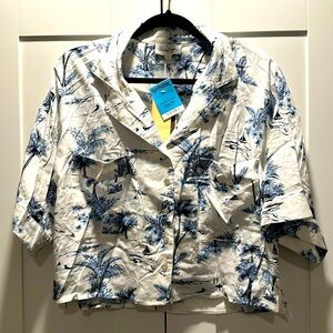 NWT Hey All Jack Linen Beach Themed Top